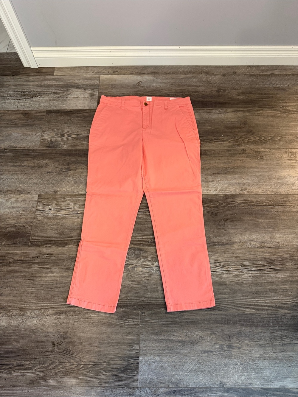 Gap Coral Straight-Leg Cotton Pants‎